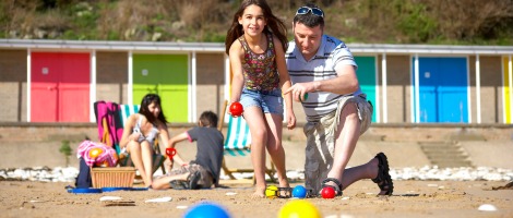 family at beach